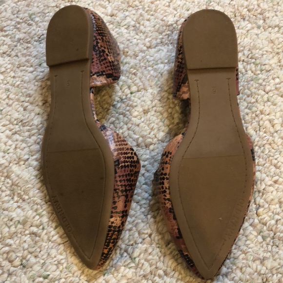 Pink /black snake skin design pointed toe flat Sz 6 - Picture 4 of 5